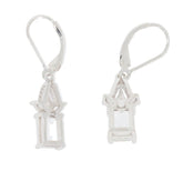 Sterling Silver Semi Mount Earrings Setting Emerald OCT 8x6mm MQ 4x2mm - Syzjewelry